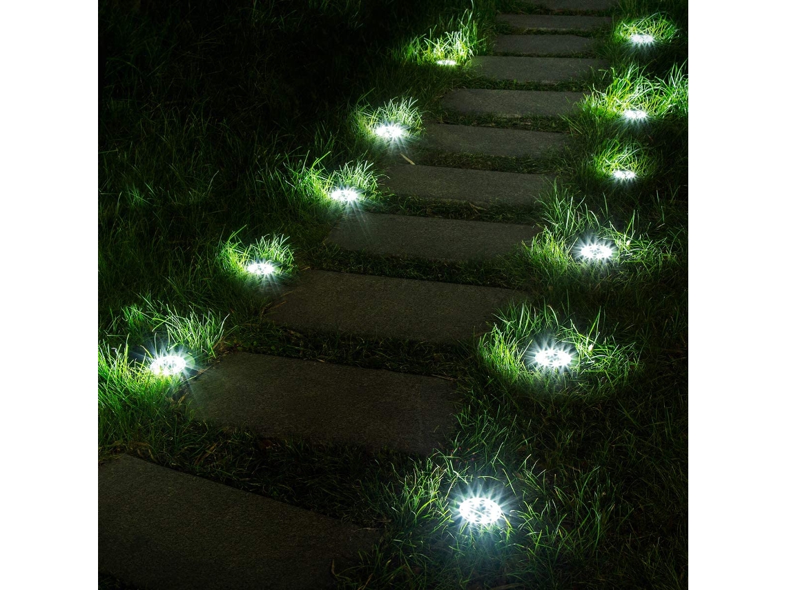 Luminária solar de jardim, bola de vidro craquelado, LED colorido AQUAFORGE