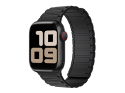 Pulseira magnética de silicone com três contas, estilo industrial, para Apple Watch Series S11, Preta, 44 45 46 49 mm