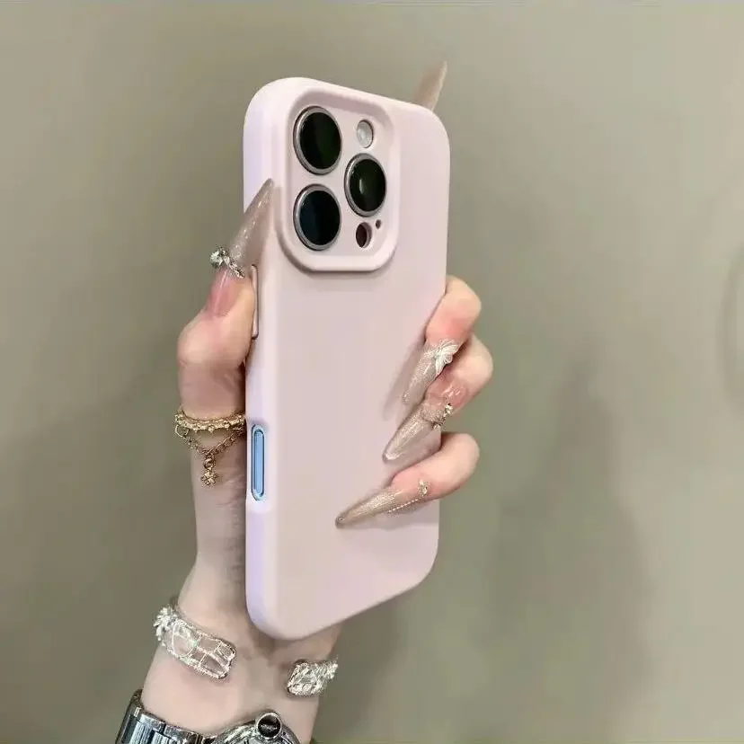 Capa Para Iphone 16 Pro Rosa, Estrutura Em Tpu Resistente A Impactos, Design Simples.