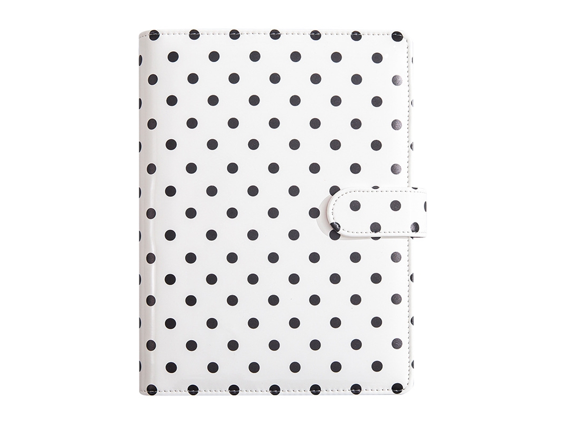 A5 Loose Leaf Budget Planner With Multiple Card Slots, White Speckled Financial Planning Work Notebook