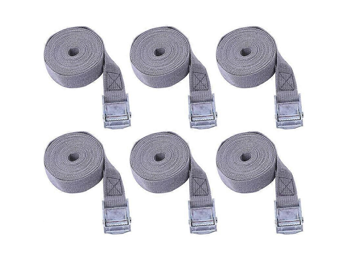 Conjunto De 6 Cintas Amarração, Cintas De Polipropileno Para Bagagem, Cintas De Fixação, Usadas Para Carro, Motocicleta, Caiaque, Ajustáveis