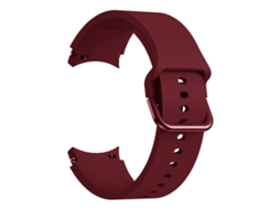Bracelete Para Samsung Galaxy Watch 4 (44mm) - Silicone Universal Com Fivela - Red Wine Red