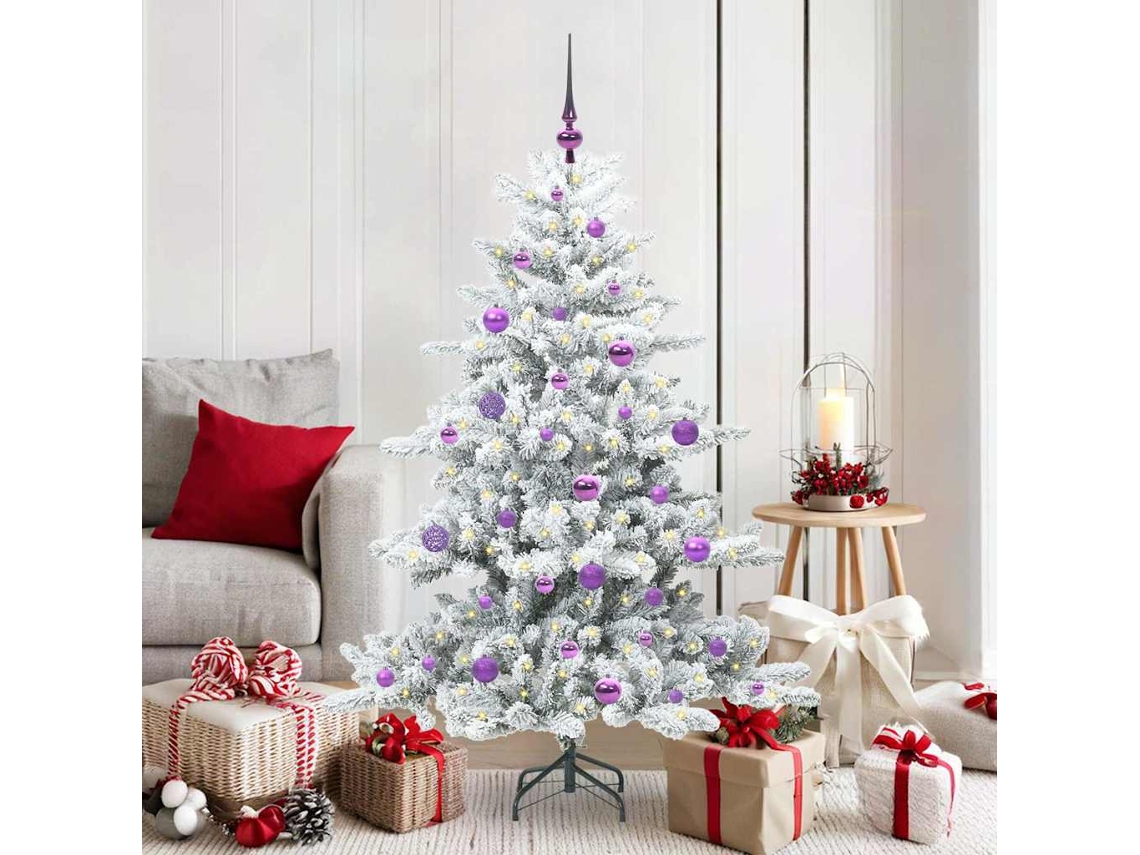Vidaxl Árvore De Natal Articulada Artificial Branco 150 Cm Pvc E Aço