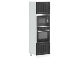 Vidaxl Armários Forno 2 Pcs Lucca Derivados De Madeira Preto