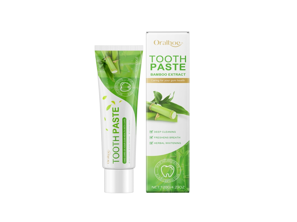 Pasta De Dentes Bambu Branco Limpeza Eficaz