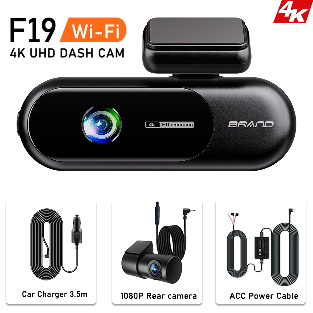 Dvr Automotivo 4k Wifi com Lentes Duplas MDUG (kit de Instalação Fixa 64g)