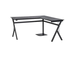 Secretária de Pc Mdf e Metal Cor Preto 155 x 130 x 76 cm Homcom