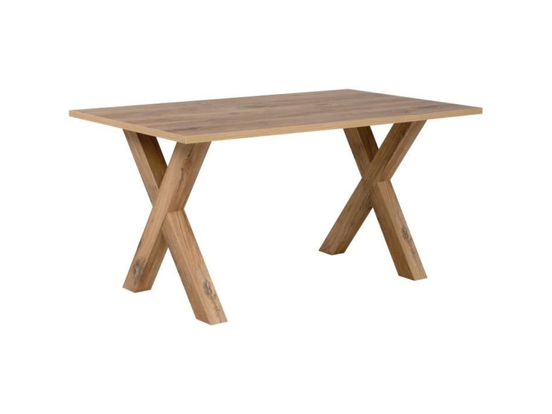 Mesa de jantar individual MANZANO - Retangular - Carvalho Flagstaff - 8 pessoas - 160 x 75 x 90 cm AUCUNE
