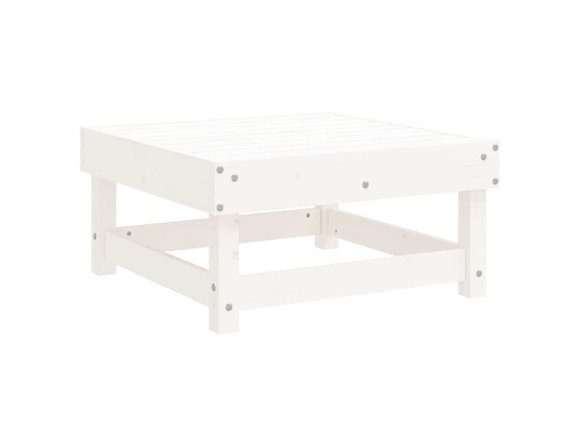 Apoio de pés para jardim VIDAXL madeira de pinho maciça branco (61 x 60,5 x 30 cm)