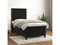 Vidaxl Cama Com Molas/colchão 100x200 Cm Veludo Preto