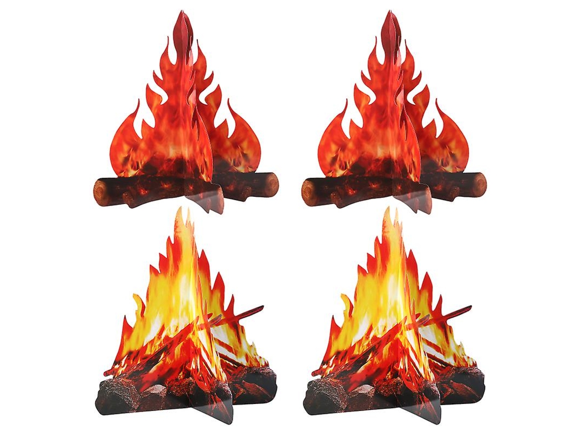 4Pcs Decoração de Chama 3D para Decorações de Halloween ALLINLESS