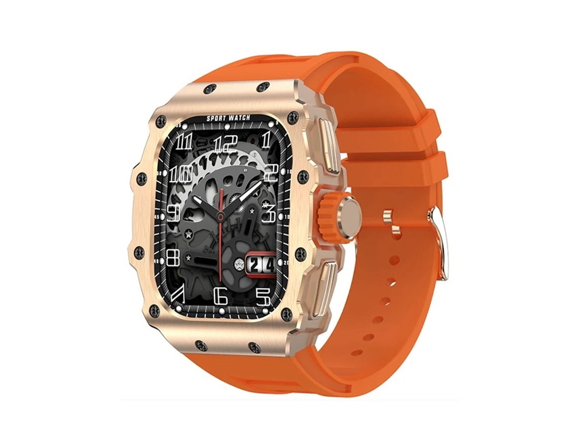 Smartwatch com Bluetooth Call 1,95 Polegadas Tecido Amoled Monitoramento de Frequência Cardíaca e Pressão Arterial Laranja Bestvite