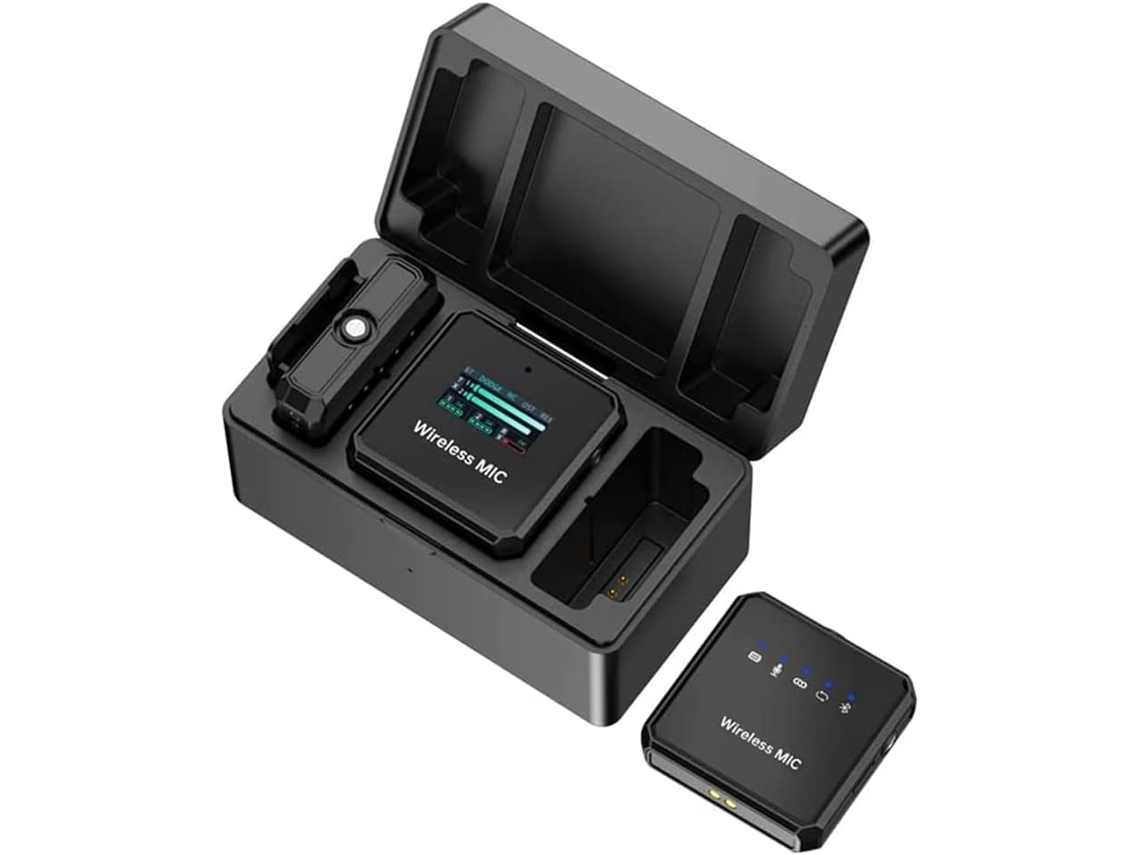 Microfone de Lapela 1 2, Estojo de Carregamento Inteligente, Visor SFUSHOS