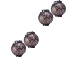 Conjunto de 4 Lanternas Solares de Ferro para Pendurar, Ideais para Jardim e Pátio, com Iluminação Automática Externa. SFUSHOS