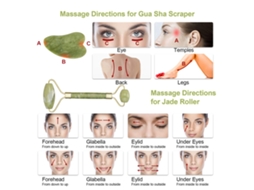 Conjunto De Rodillo De Jade Rodillos Y Scraper Para Cuidado De La Piel Anti-envejecimiento Rostro Ojos Cuello Masajeador Facial