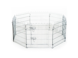 Cerca Com 8 Paineis 63x60cm, Com Porta Com Trava Para Jardim Pátio Externo Prata