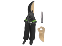 Tesoura De Poda Profissional Jardim Bypass Ti 8.6in Com Capa Lâmina Mola Verde