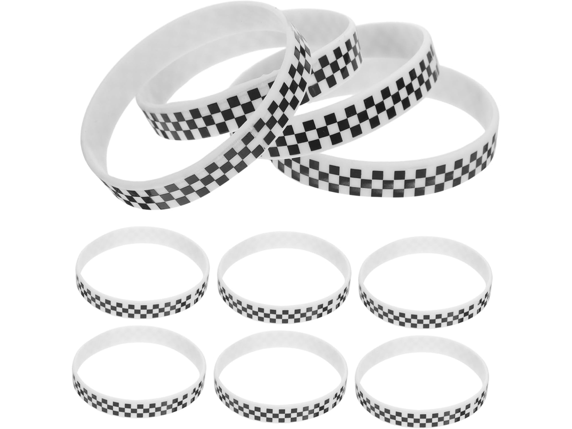 Conjunto de 40 pulseiras quadradas de silicone, resistentes e ideais para atividades esportivas e artigos de festa.