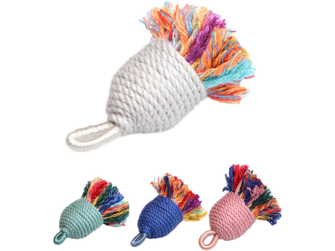 Conjunto De 4 Pompons De Corda Multicoloridos