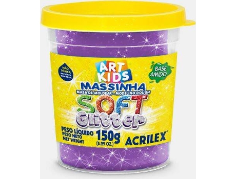 Plasticina ACRILEX Soft Glitter Violeta 150 g (Idade Mínima: 3 anos)