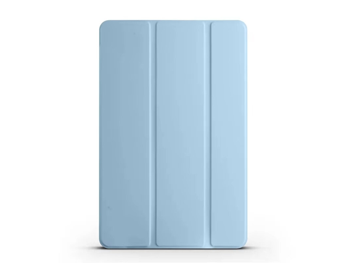 Capa tripla de proteção em silicone vermelho para tablet resistente a impactos, com parte traseira magnética e função de ativação/desativação (não aplicável).