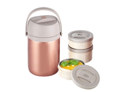Lancheira Bento Rebe, recipiente térmico à prova de vazamentos em aço inoxidável para sopas, ideal para escola e escritório.