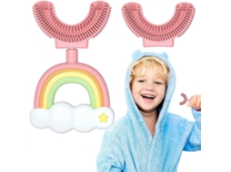 Escova de Dentes Infantil em Formato U com Cabeça Dupla Silicone Extra Macio, Livre Bpa e Qualidade Alimenta R. GOKOCO
