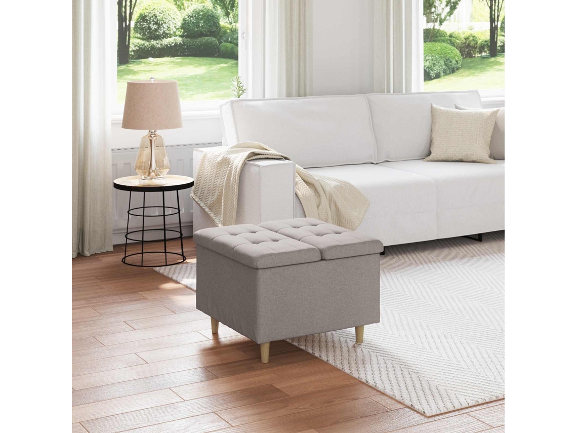 Vidaxl Otoman Com Armazenamento Cinzento-acastanhado 60 X 60 X 45 Cm