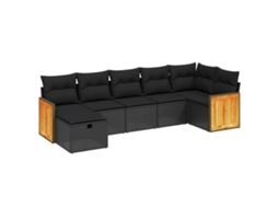 Garden Sofa Set, Garden Sofa Sets Vidaxl Preto Rattan / Vime (n/a)