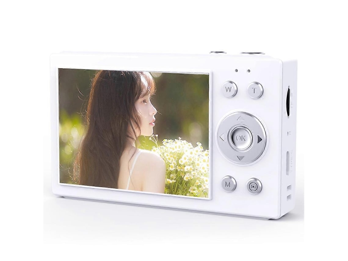 Câmara Digital 4k Ccd 64mp Com Zoom 16x, Wi-fi, Ecrã De 2,8 Polegadas E Cartão Sd De 64gb, Branca