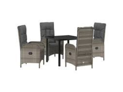 Maison Exclusive - Conjunto De Jantar Para Jardim 5 Pcs Cinzeto Vime Pe