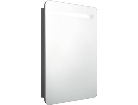 Armário Espelhado VIDAXL LED (Cinzento - MDF - 60x11x80 cm)
