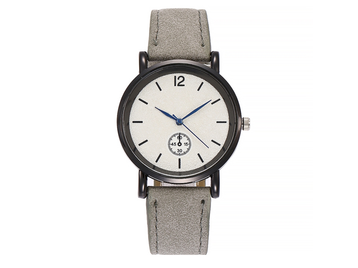 Relógio de Pulso Feminino de Quartzo com Pulseira de Couro Pu Vansvar Cinza