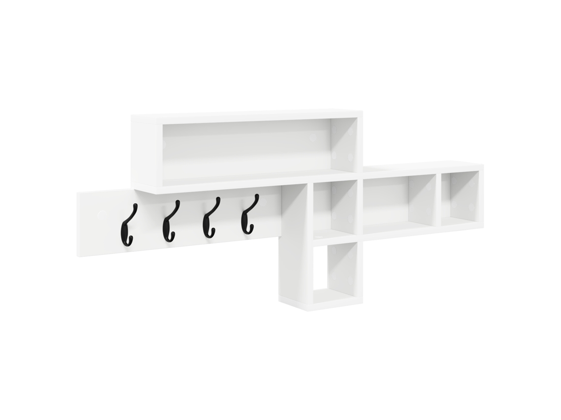 Conjunto 1 Armazenamento De Prateleira Para Casacos Vidaxl Branco Derivados De Madeira (100 X 12 X 43,5 Cm)