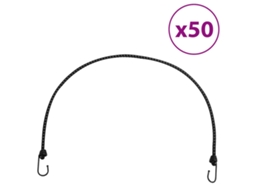 Vidaxl Cordas Elásticas C/ Faixas Refletoras E Ganchos 50 Pcs 100 Cm