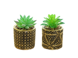 2 Peças de Flores Artificiais Bonsai Suculento Simulado Ornamentos Criativos Pequenos em Vaso NEVEANCE