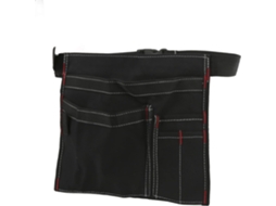Bolsa de cintura para ferramentas em lona com 6 bolsas Preta Armazenamento
