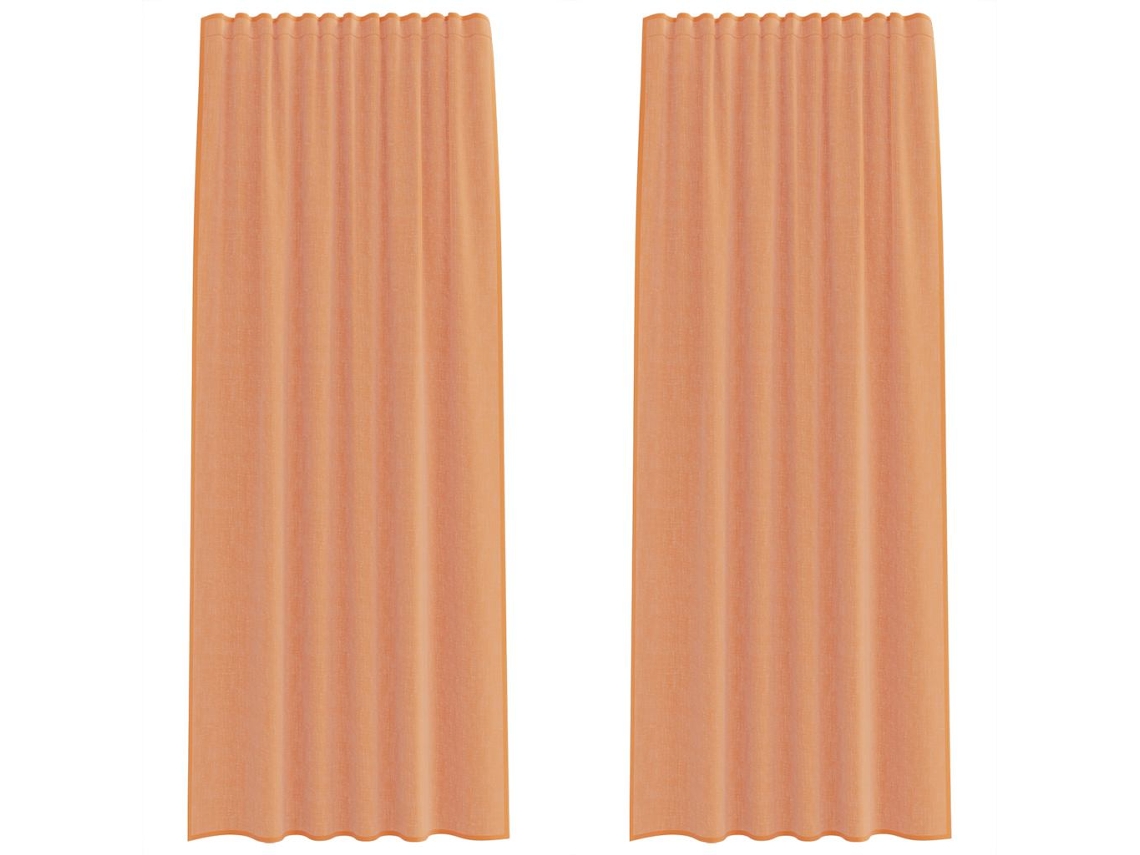 Cortinas de Voile com Bolsos para Varão 2 Pcs Terracota MAISON EXCLUSIVE