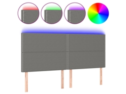 Cabeceira de Cama com Led Tecido Cinza escuro MAISON EXCLUSIVE (180x5x118 cm)