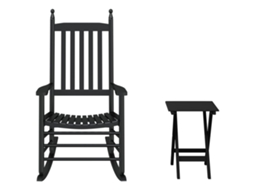 Rocking Chair, Rocking Chairs Vidaxl Preto Madeira