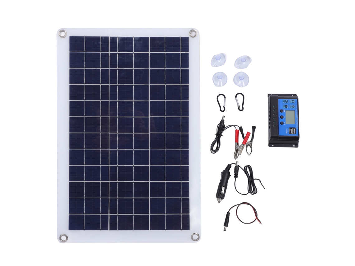 2026zentro-painel Solar De Silício Monocristalino 20w Resistente À Água Com Controlador De Carga 60a Para Camping Ao Ar Livre