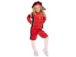 Fato Pietenpak Vermelho Preto Sinterklaas Poliéster Tamanho 128 Infantil Merkloos