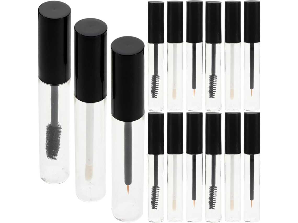 Tubos De Rímel Transparentes Vazios De 10ml Com 15 Aplicadores Reutilizáveis, Frascos Recarregáveis.