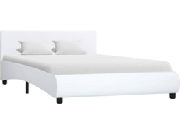 Bed Frame, Bed Frames Vidaxl Branco Couro Artificial (140 X 200 Cm)