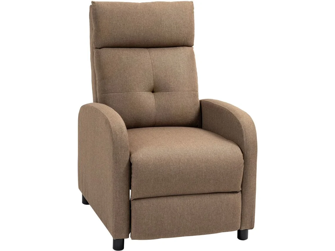 Poltrona Relax Poliéster, Espuma e Mdf Cor Marrom 67x87x98 cm Homcom
