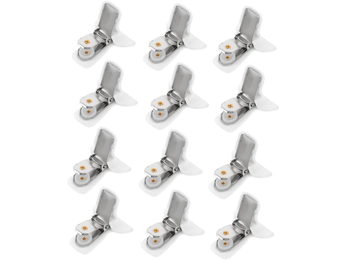 Garneck - Conjunto de 12 prendedores antiderrapantes para edredons e lençóis, em espuma e metal, fáceis de usar para fixar edredons e capas.