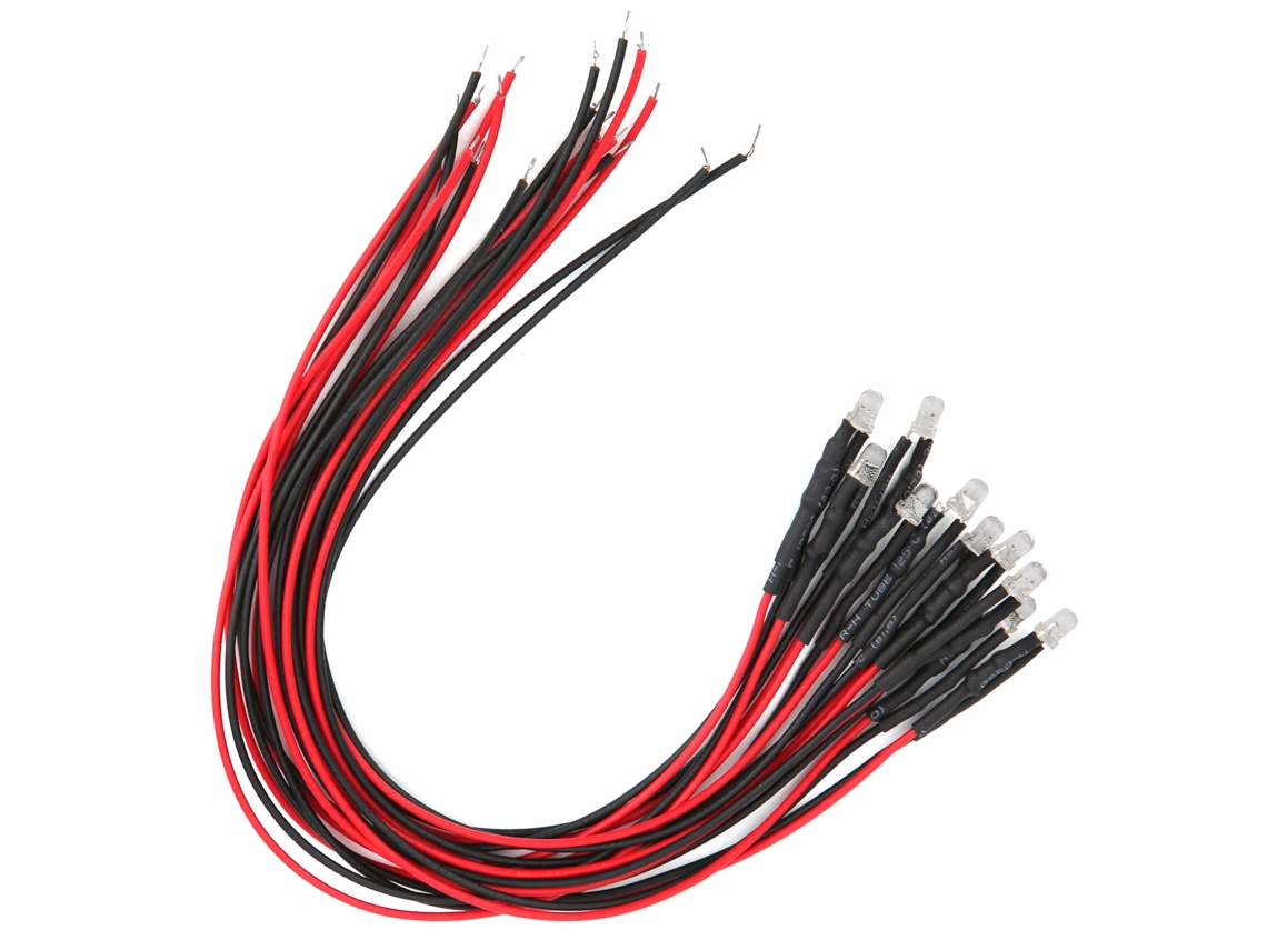50pcs Led 12v Warm White Pre Wired com S/MARCA