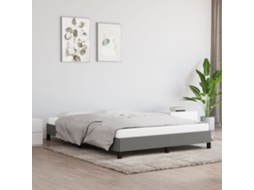 Vidaxl Estrutura De Cama Sem Colchão 140x190 Cm Tecido Cinzento-escuro