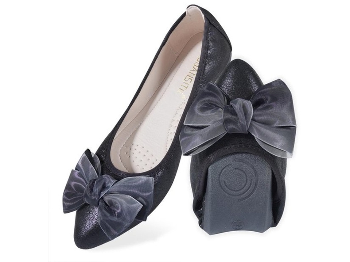 Escolha Sólida - Baléria Dama - Brilhante E Confortável - Inspetor Casual - Nariz Puntiaguda - Listras - Sapatos Planos