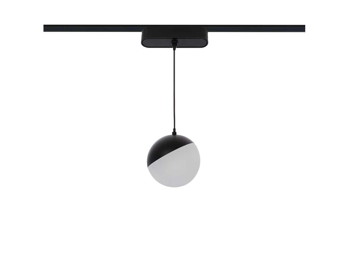 Foco Carril Suspenso Led Magnético Monofásico 25Mm Super Slim 10W 48V Cri90 Preto Ø100 Mm